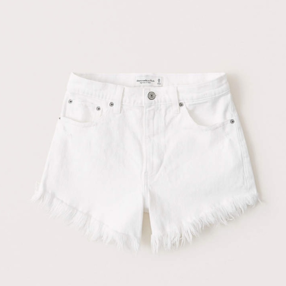 NEW Abercrombie White High Rise Shorts, size 27